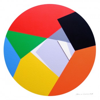 Abstract Geometric Painting 2013 - Untitled Composition 29 - 22x22 - Framed